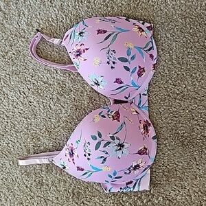 Floral Purple Push Up Bra 34C NWOT
